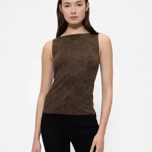 Sleeveless Boatneck Tank Top